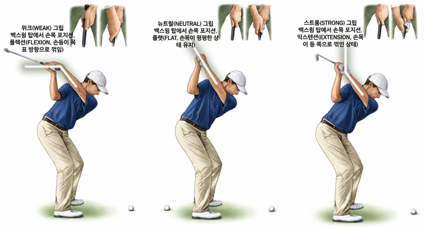 backswing top left wrist position grip clubface action